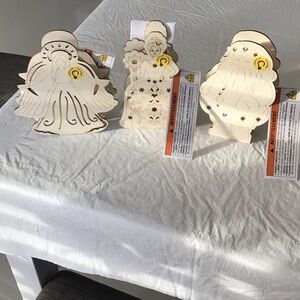 3 Wooden Christmas Figurines for crafting.